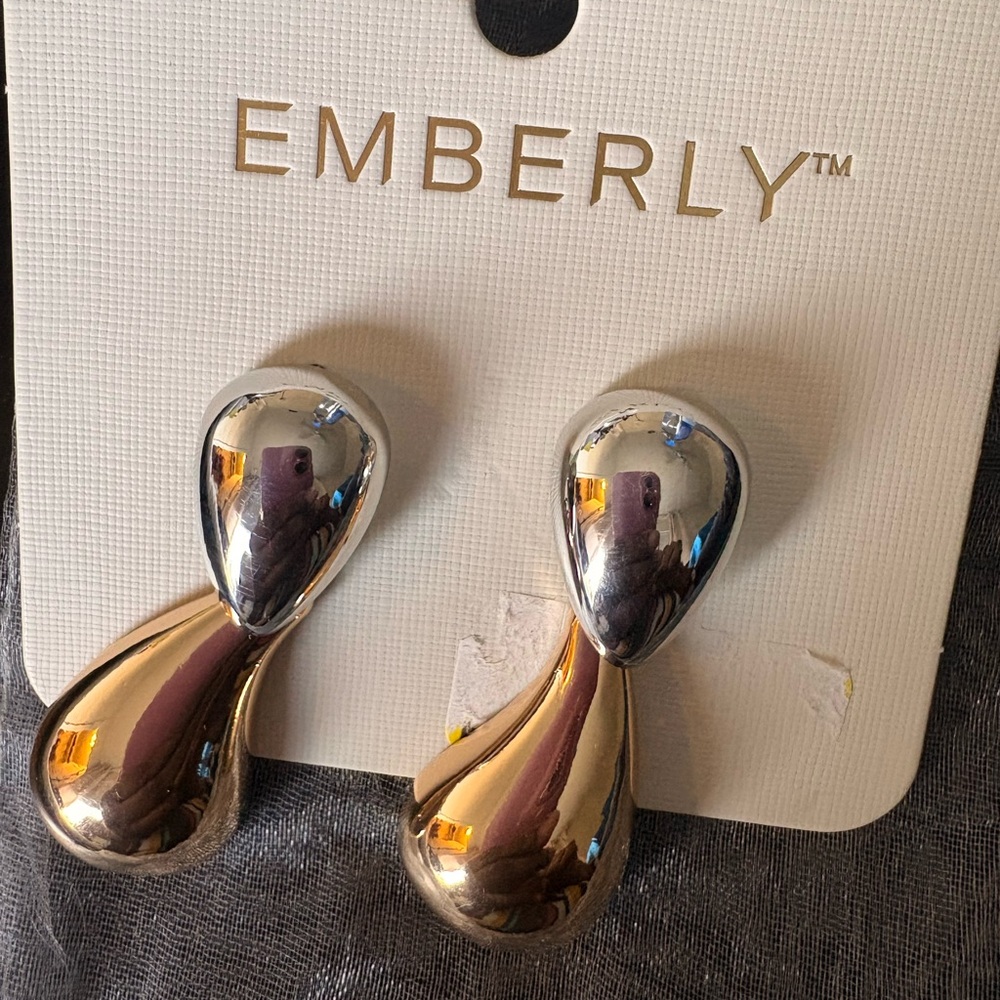 Two-Tone Teardrop Earrings